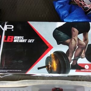 New in box Cap 100lb weights and barbell